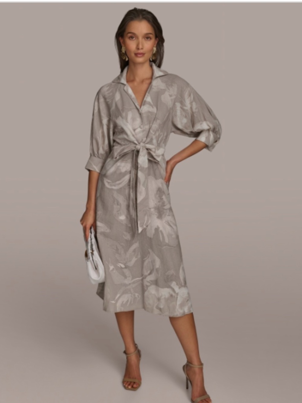 Donna Karan New York Women's Floral Tie-Front Dress Size 4 NWT